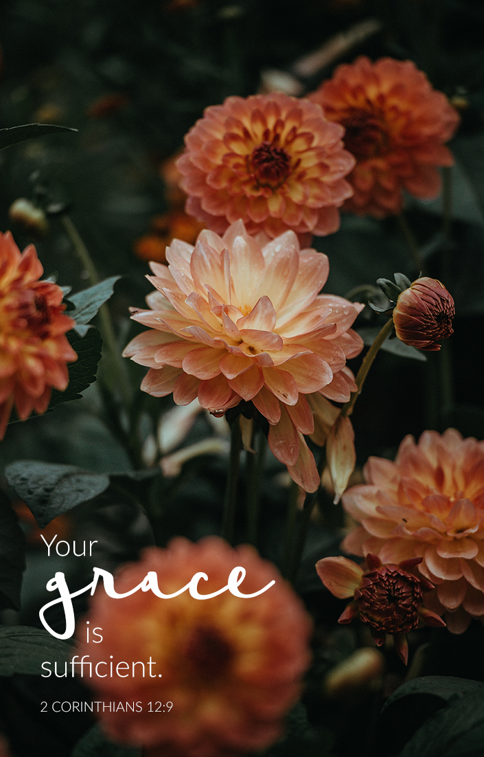 "His grace is sufficient." 2 Corinthians 12:9 | via TeresaTysinger.com scripture, encouragement, bible, christian, motivation, God, Jesus, grace